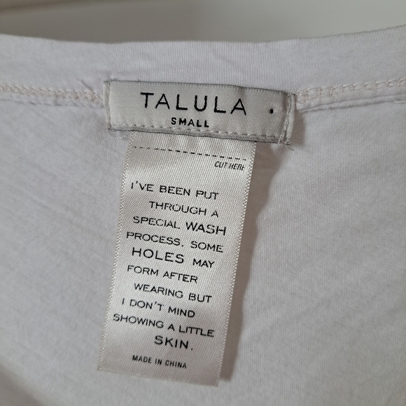 Talula | White light weight t shirt flower letters " like a lady" - Picture 4 of 7